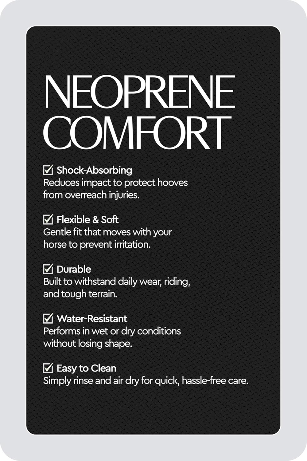 Horze neoprene overreach boots detail on closure system