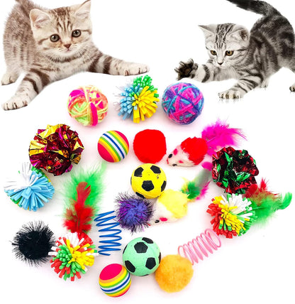 PET SHOW 20 Pcs Cat Crinkle Toy Ball 2.5inch Mylar Cat Pounce Chase Toys Colorful Paper Ball Chase Training Activity for Cats Kittens - Image 9