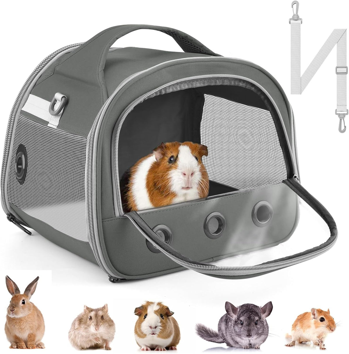Bissap guinea pig carrier bag front view showing transparent window