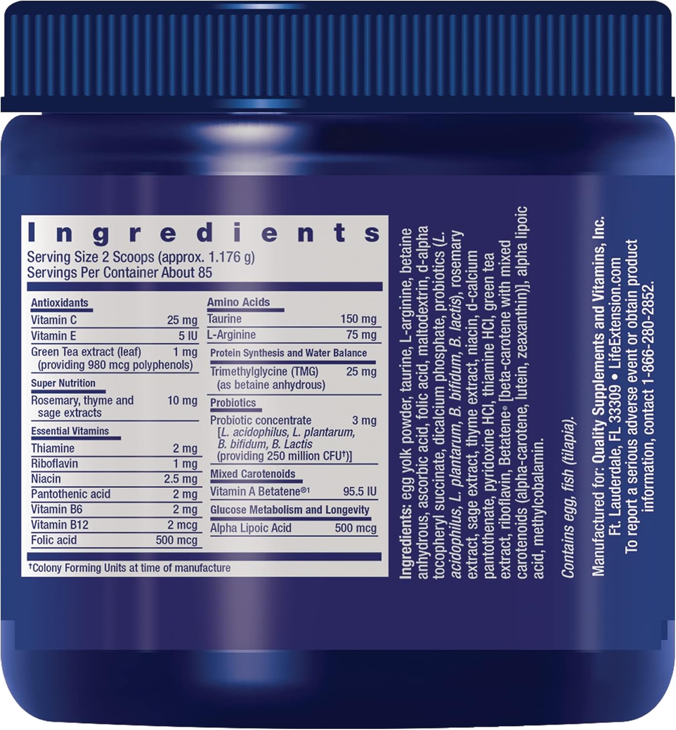 Life Extension Cat Mix nutritional supplement packaging