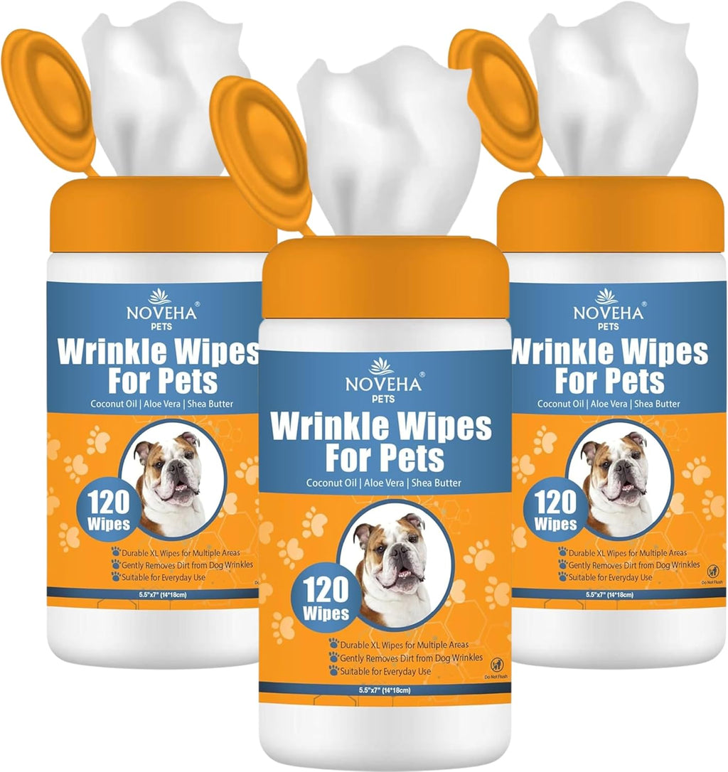 NOVEHA Pet Wipes - Formulated Pet Wipes - for Facial and Finger Folds, Underarms - 3" x 2" Size (150 Counts) - Image 11