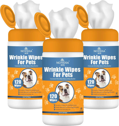 NOVEHA Pet Wipes - Formulated Pet Wipes - for Facial and Finger Folds, Underarms - 3" x 2" Size (150 Counts) - Image 11