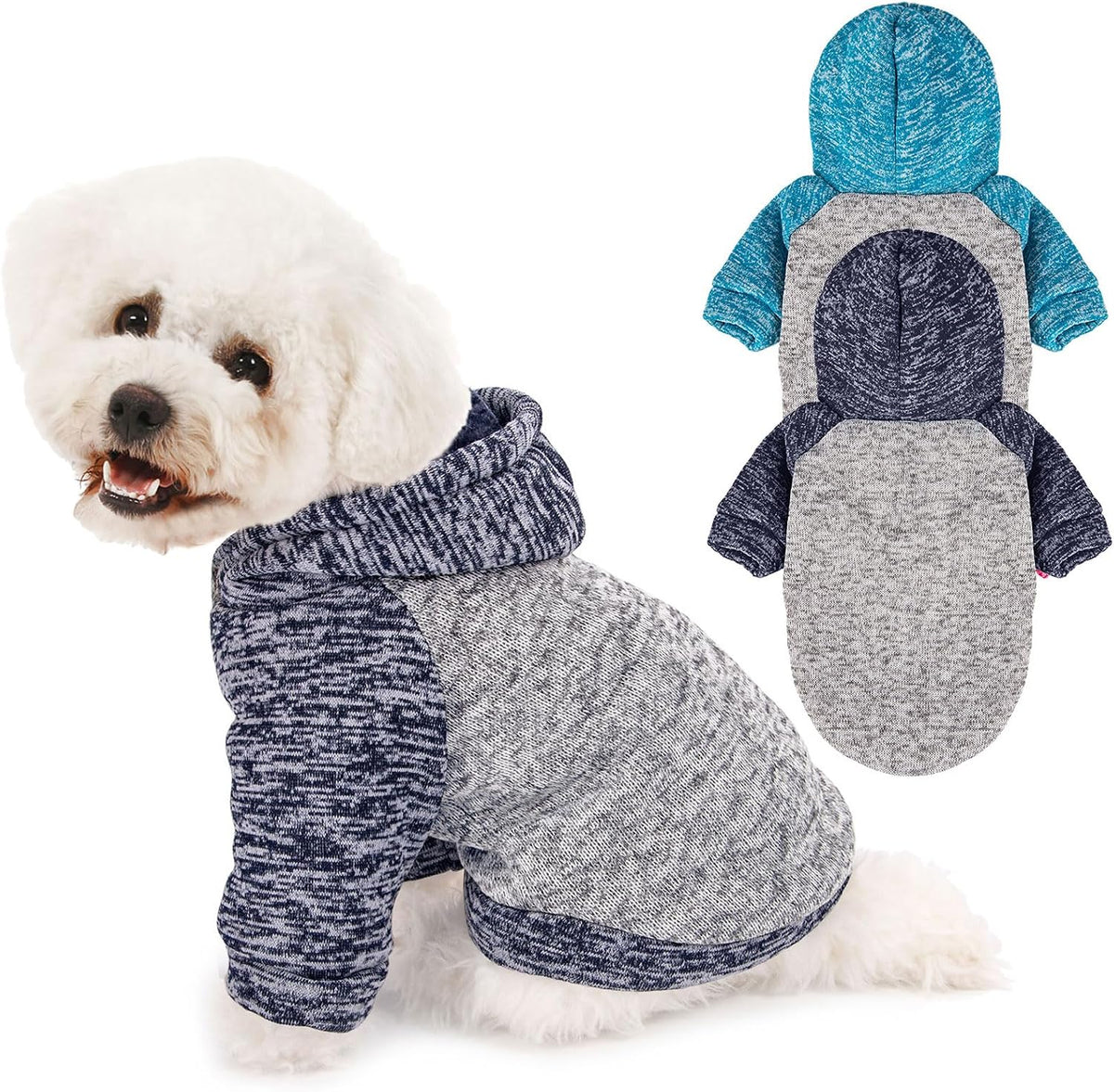 Dog Sweater, Sweaters for Small Dogs, 2, 3 Pack Warm Soft Pet Clothes for Puppy, Medium Large Cat, Dogs Girl or Boy, Dog Shirt for Winter Christmas (Buckle Grey+Navy+Blue, Large) - Image 14