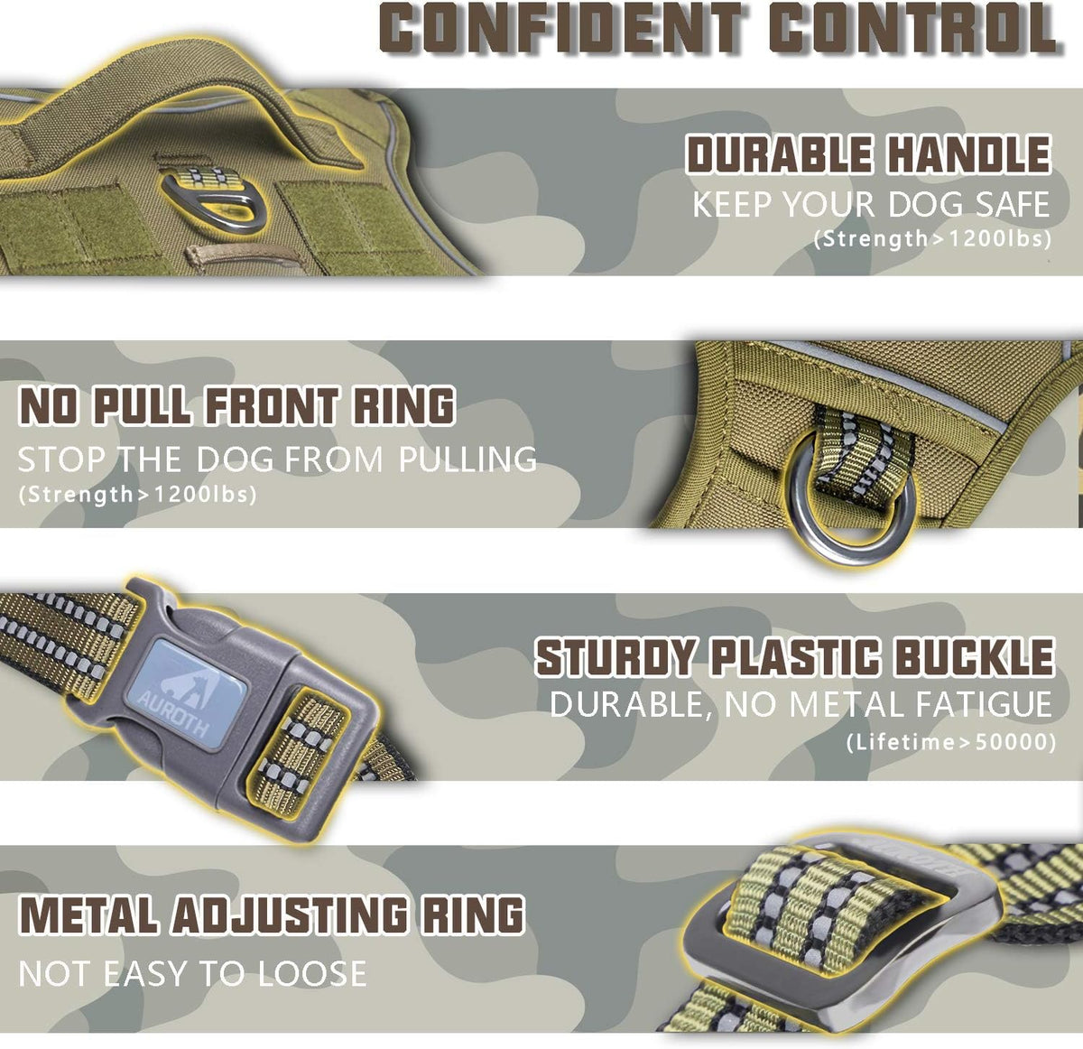 Auroth adjustable pet harness comfort padding