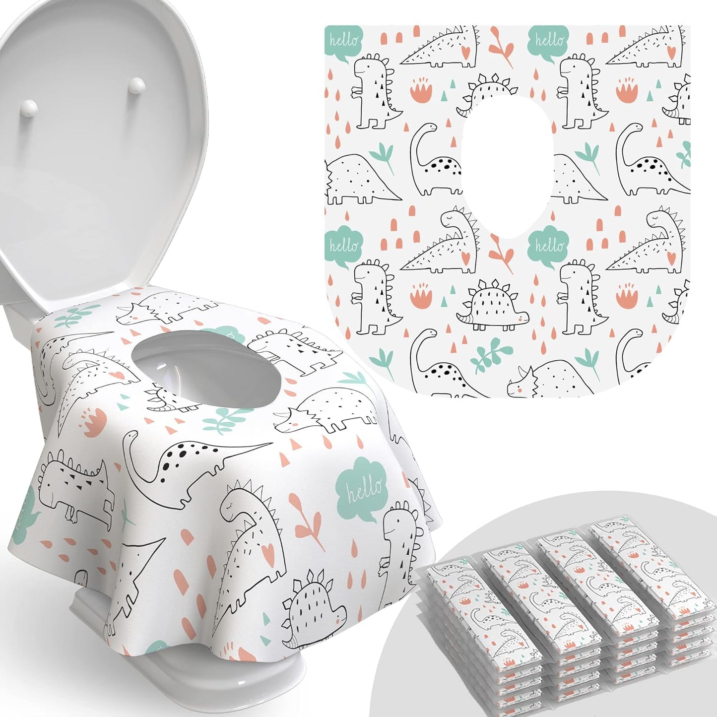 Relyo disposable toilet seat covers 20 pack front view showing packaging.