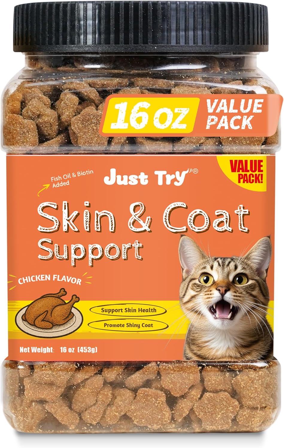 Just Try 16 OZ Taurine Treats with Coenzyme Q10 for Cats - Coq10 & Taurine for Cat to Support Feline Heart Health - Chicken Flavored Chews - Vitamins Snacks Treats - Image 14