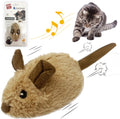 Gigwi interactive cat toy mouse front view showing brown ear variant