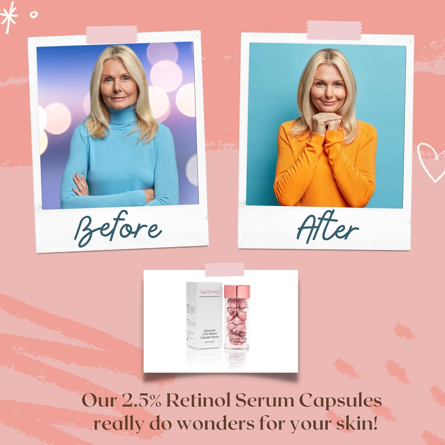 Pure 2.5% Retinol Serum Capsules. Look 5 Years Younger In 30 Days. Powerful Anti -Aging, Deep Hydration, Brightening, Reduce Acne, Dark Spots & Wrinkles (30 Count) - Image 2