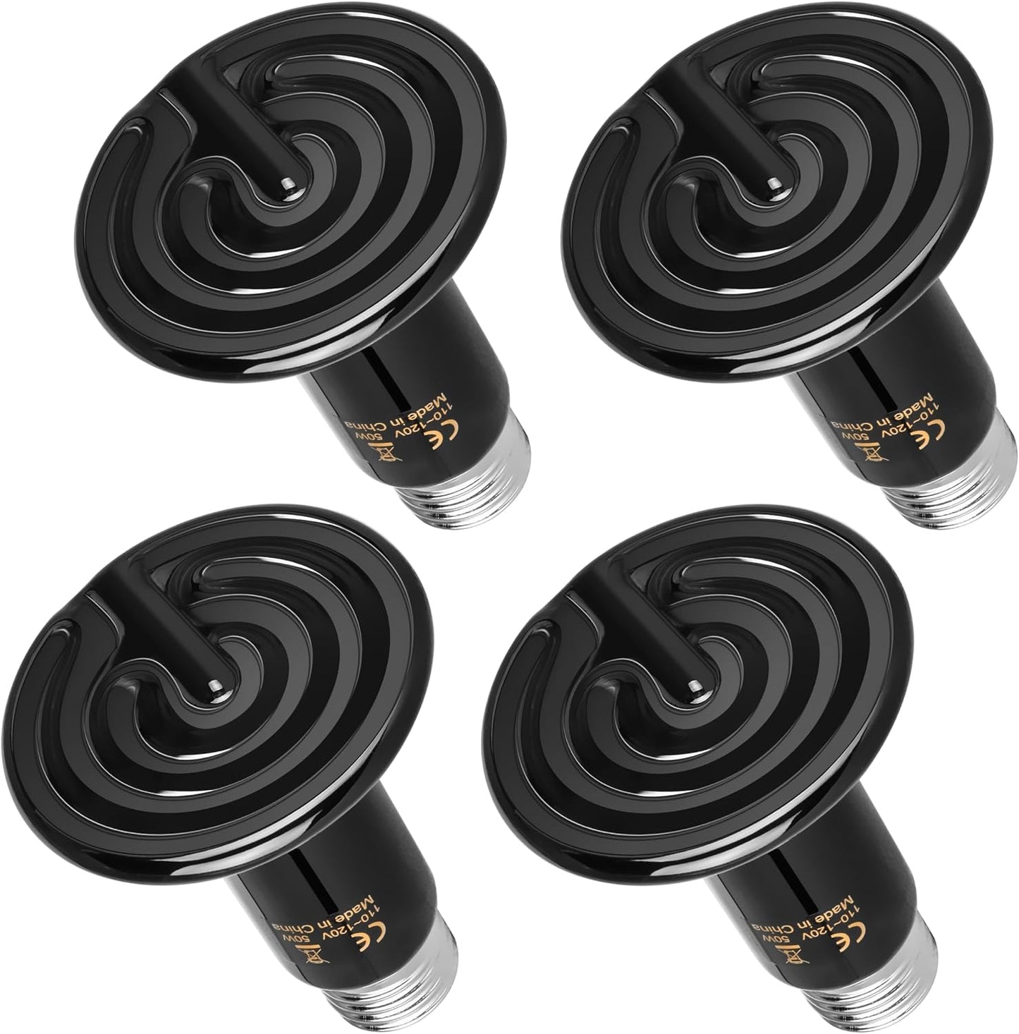 HealSmart Reptile Heat Lamp 100W 2-Pack Ceramic Heat Emitter, No Light Emitting Heat Bulbs for Amphibian Pet Brooder Coop Incubating Chicken, Lizard Bearded Dragon Turtle Snake Terrarium Black - Image 10