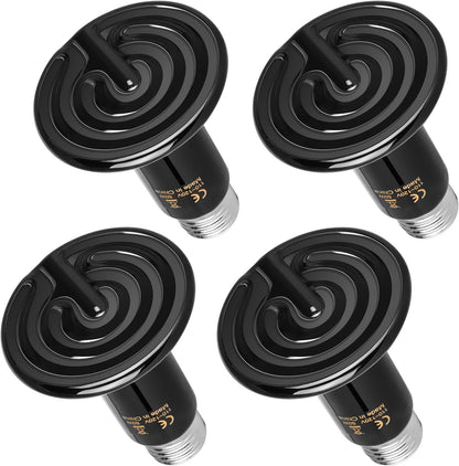 HealSmart Reptile Heat Lamp 100W 2-Pack Ceramic Heat Emitter, No Light Emitting Heat Bulbs for Amphibian Pet Brooder Coop Incubating Chicken, Lizard Bearded Dragon Turtle Snake Terrarium Black - Image 10