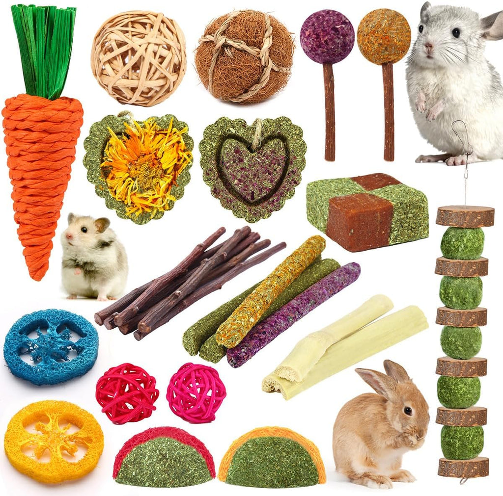 VESPRO YIXUND rabbit and guinea pig toys front view of natural chew sticks pack