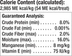 Rawhide-free DreamBone churro dog treats nutrition label