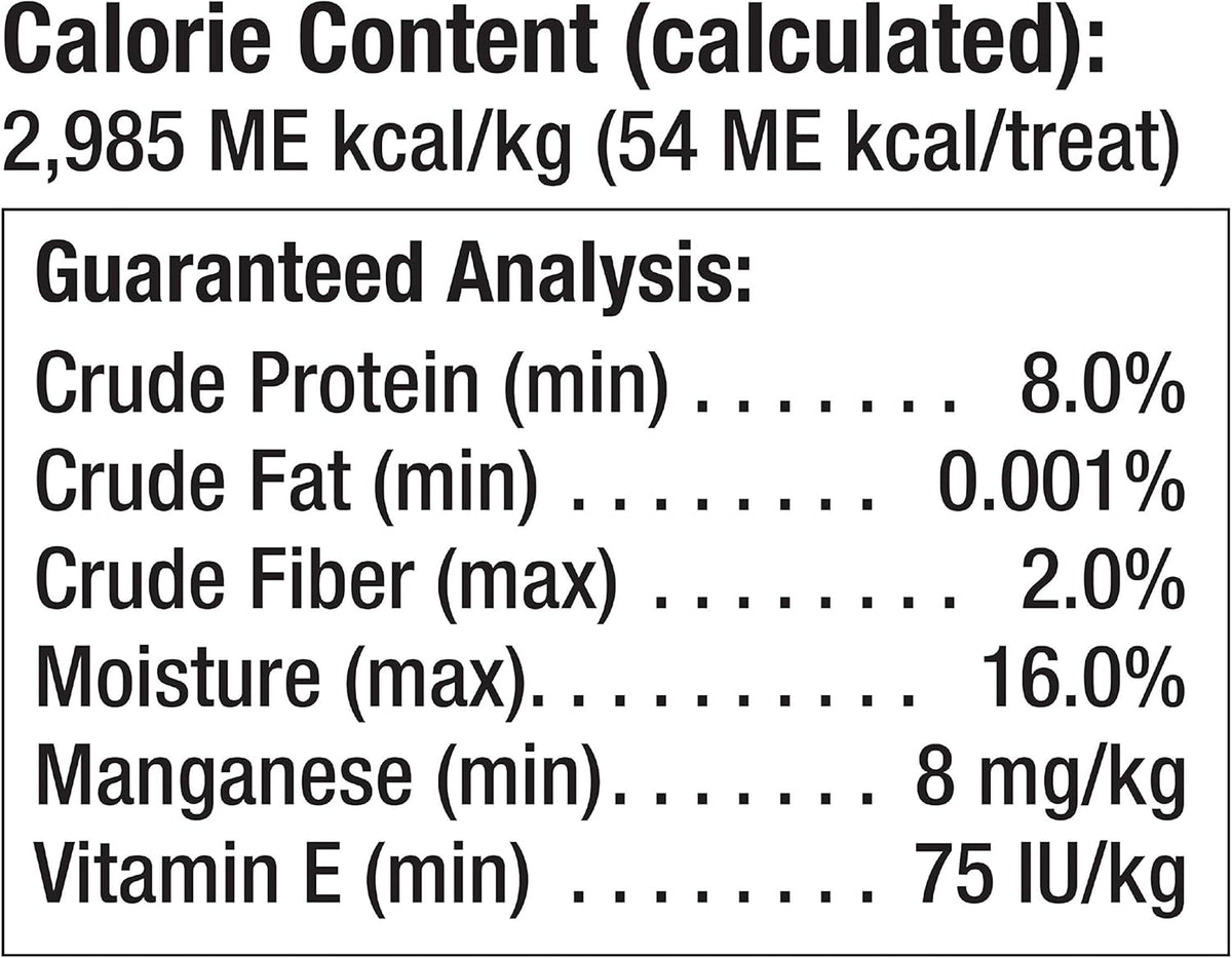 Rawhide-free DreamBone churro dog treats nutrition label