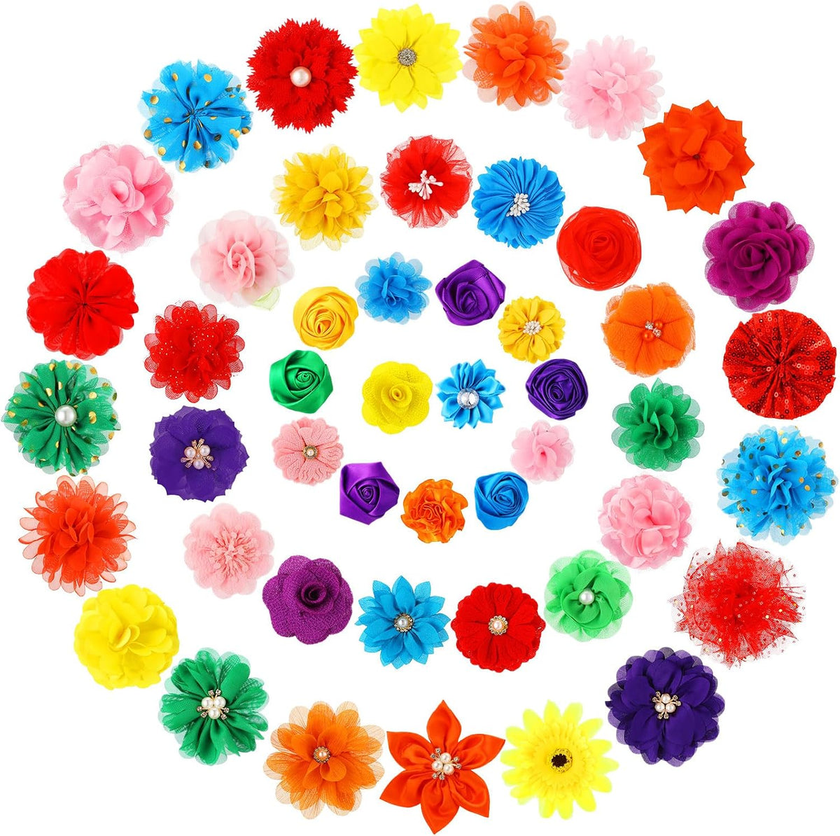Hoteam 50 Pcs Dog Flower Collar Dog Collar Bows Pet Bow Charms Set for Wedding Birthday Party Valentine's Day Dogs Puppy Cat Pet Grooming Accessories - Image 9