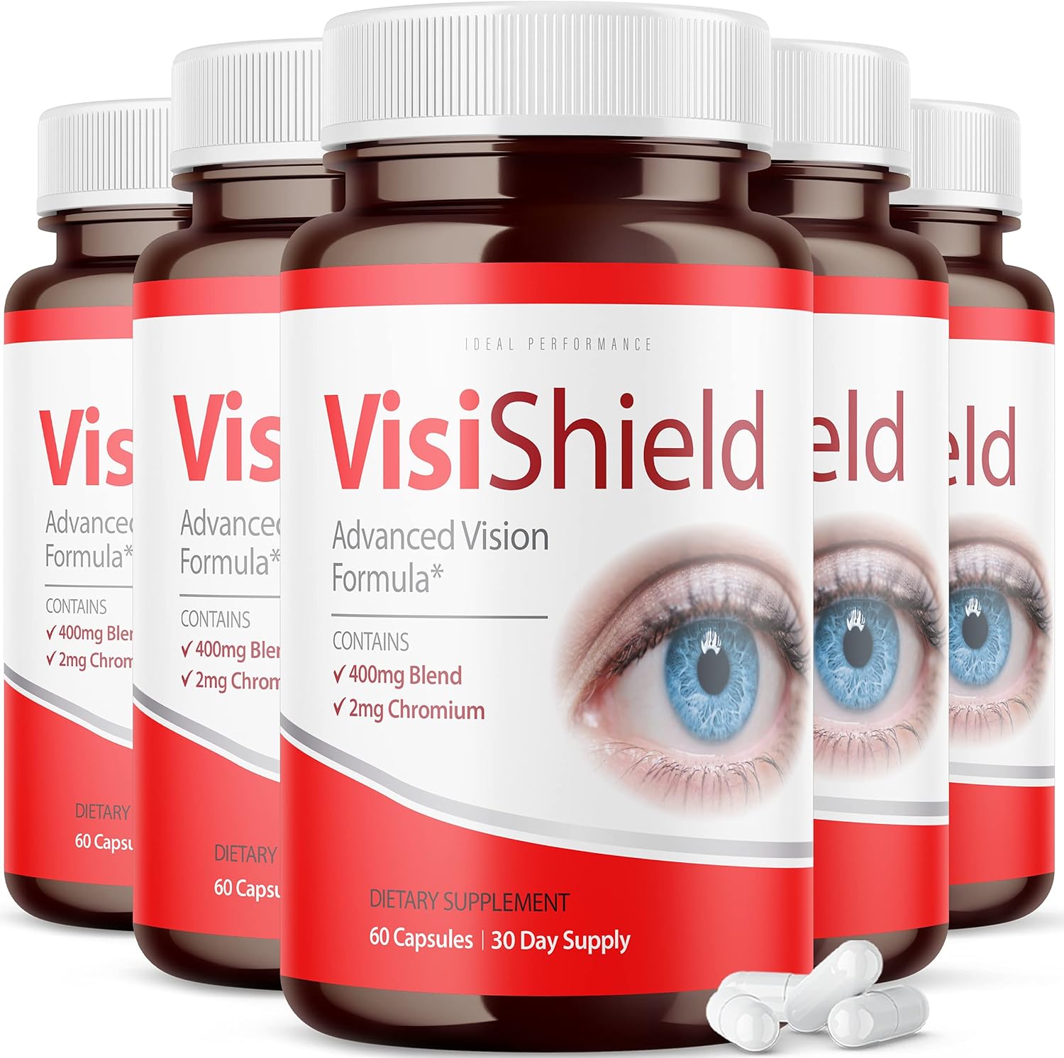 Ideal Performance Visishield Advanced Vision Formula front view supplement bottle