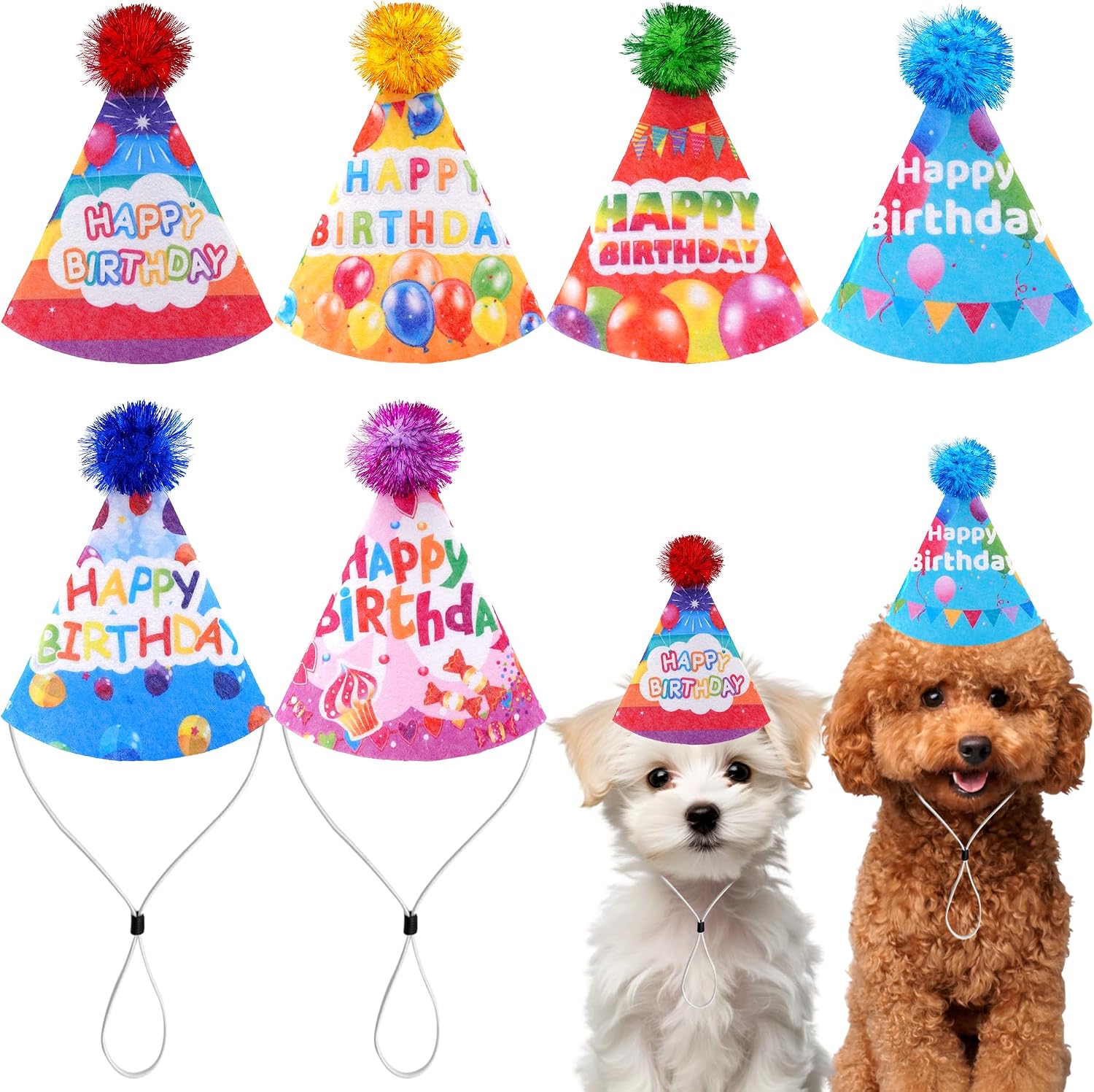 6pcs/Pack Dog Birthday Hat Party Hats Supplies for Small Medium Doggie Puppies Cat Kitten Decorations Grooming Accessories - Image 9