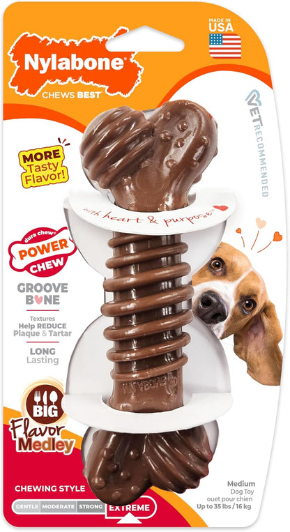 Nylabone Power Chew Groove Bone - Dog Toys for Aggressive Chewers - Durable Dog Toy for Small Breeds - Small Dog Chew Toys - Flavor Medley, Small, Up to 25 Ibs. (1 Count) - Image 13