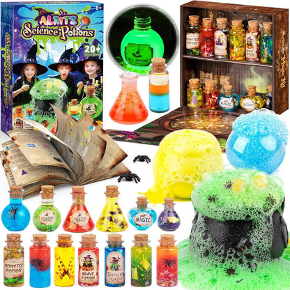 Alritz Science Potion Kit with 23 bottles and witches cauldron