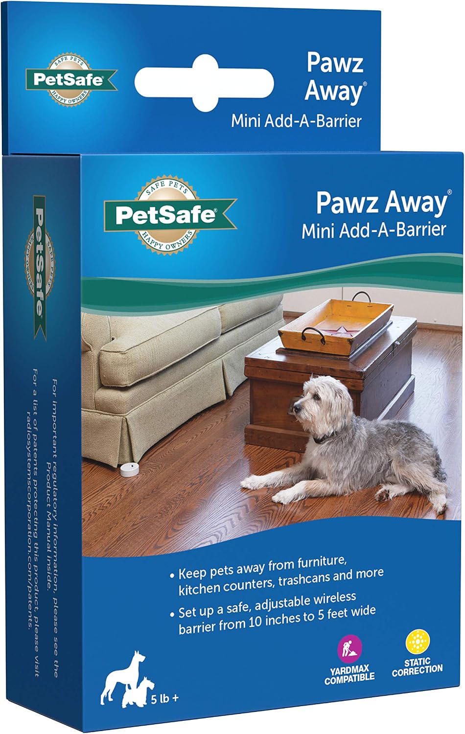 PetSafe Pawz Away Mini wireless pet barrier transmitter side view for compact placement