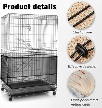 Three pieces adjustable birdcage skirt guard white and black colors