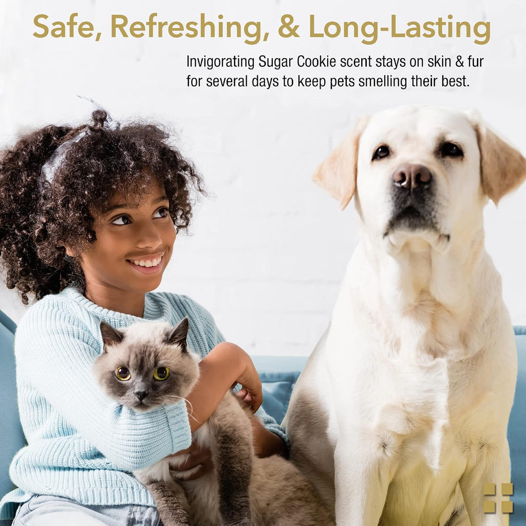 Animal Pharmaceuticals pet grooming spray ingredients list on back label for sensitive skin