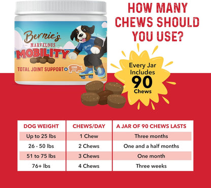 Bernie's Marvelous Mobility daily total joint support soft chews for all dog breeds