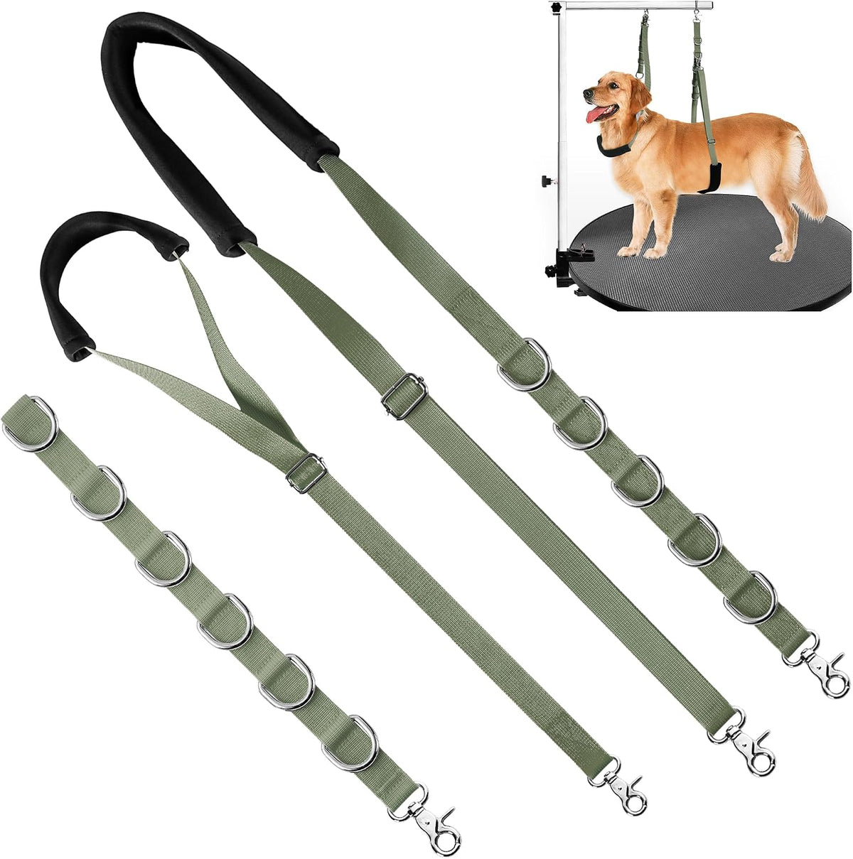 Dog Grooming Belly Strap - Dog Grooming Loops for Table Arm Extender with Clamp Extension Loop Bathing Restraint Leash No Sit Haunch Holder for Small & Medium Dogs Hair Cutting Washing (Purple) - Image 11