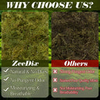 Premium long fiber green moss layer placed inside a glass reptile terrarium.
