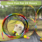 Collapsible portable catio playpen for indoor cats displayed on an outdoor grass lawn
