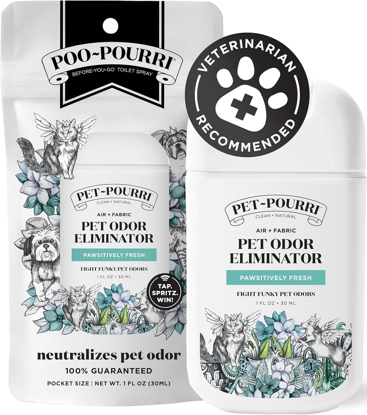 Poo-Pourri Pet-Pourri 1 Fluid Ounce pocket sprayer for dog and cat home odors