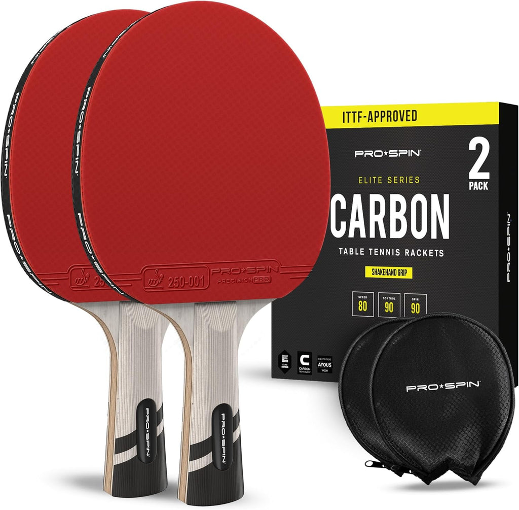 PRO-SPIN Ping Pong Paddles - ITTF Approved Professional Table Tennis Rackets with Carbon Fiber for Superior Control | 7-Ply Blade, Premium Rubber, 2.0mm Sponge - Image 11