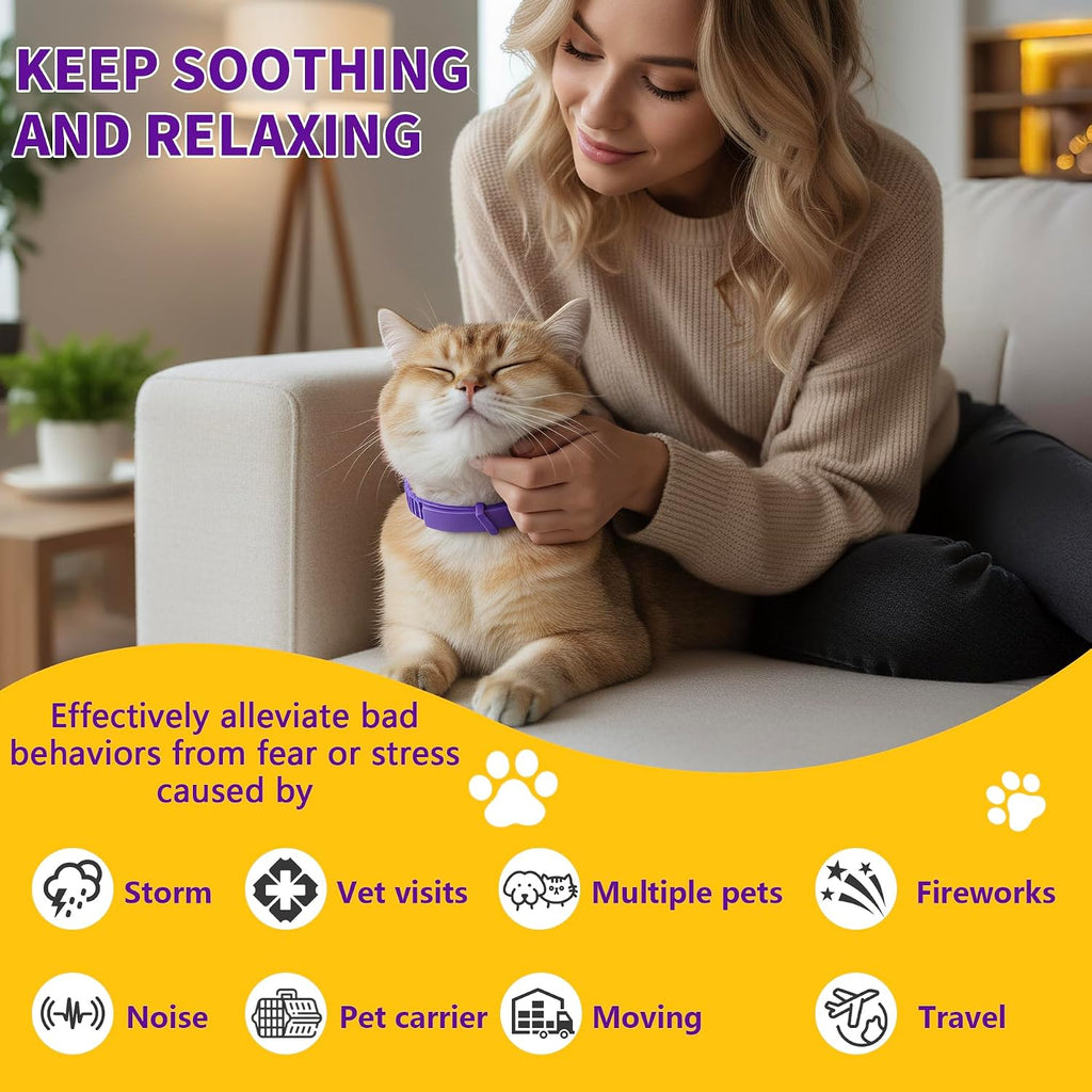 Waterproof lavender and chamomile scented pet calming collar