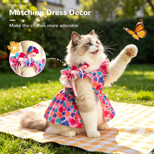 ABRRLO small pet apparel showcasing the versatile matching bow styled as a cute head accessory.
