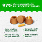 Back of Greenies Pill Pockets package with feeding guidelines and natural ingredient list details.