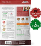 Ultimate Pet Nutrition freeze dried beef pieces inside the package layout