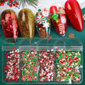 Tyuimhx Christmas nail art slices front view of 4 bags set