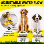 Garden hose connection setup for dog fountain
