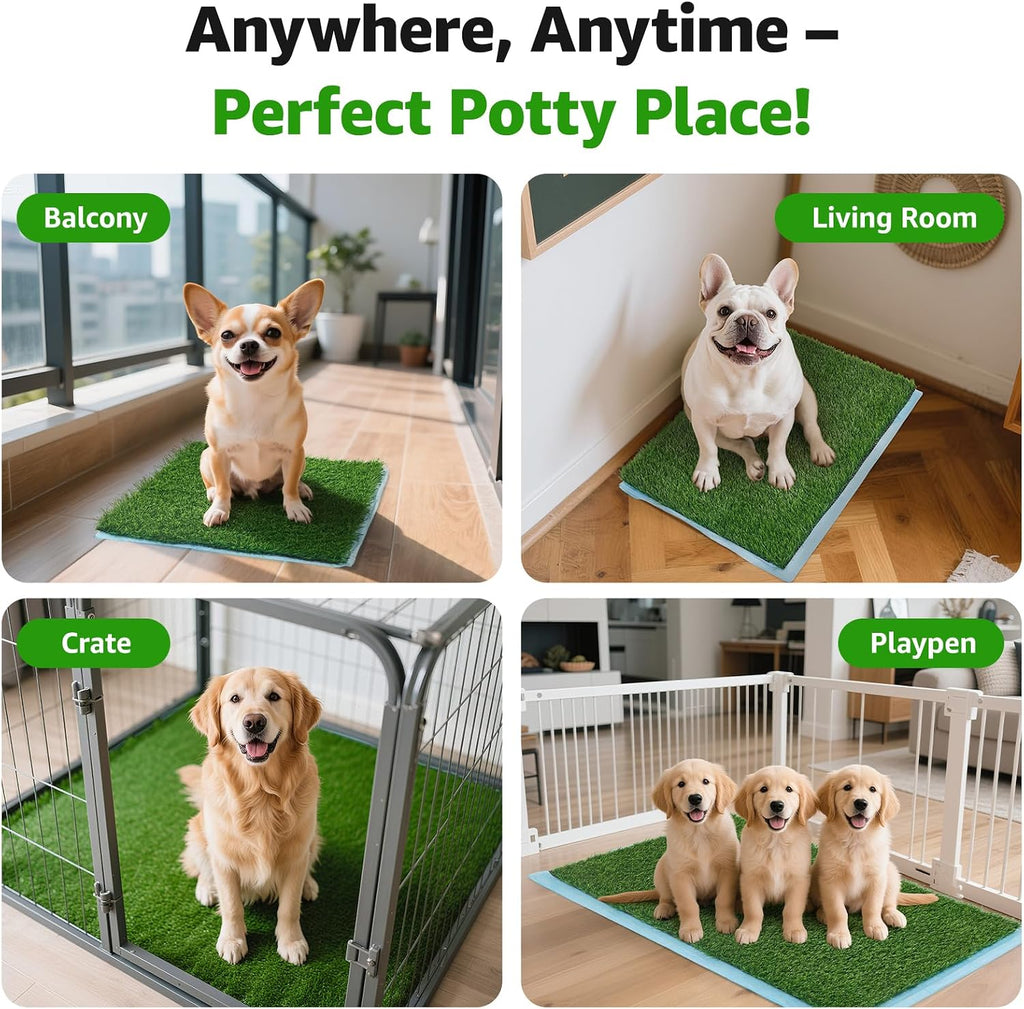 Artificial Pee Grass Pad for Dogs, Fake Grass Replacement Pads for Dog Potty Tray Training Pet Turf, Indoor and Outdoor Mat- 2 Packs (14" x 18") - Image 9