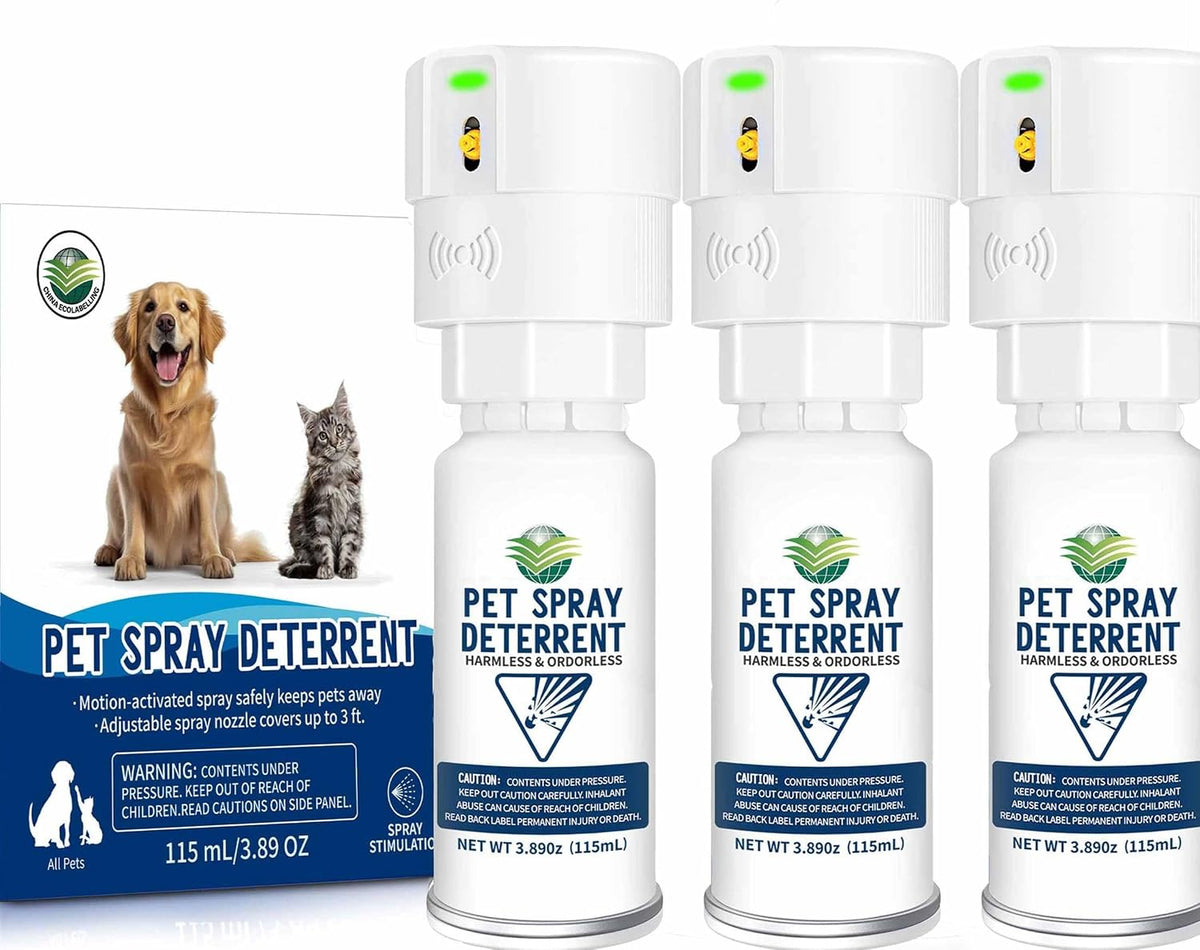 Cat Spray Deterrent System [2 Pack] Automatic Cat Deterrent Spray, Motion Activated System for Cats & Dogs Odorless Pet Deterrent, Senses Pets Up to 3 Feet Away, Friendly & Safe Pet Deterrent Spray - Image 9