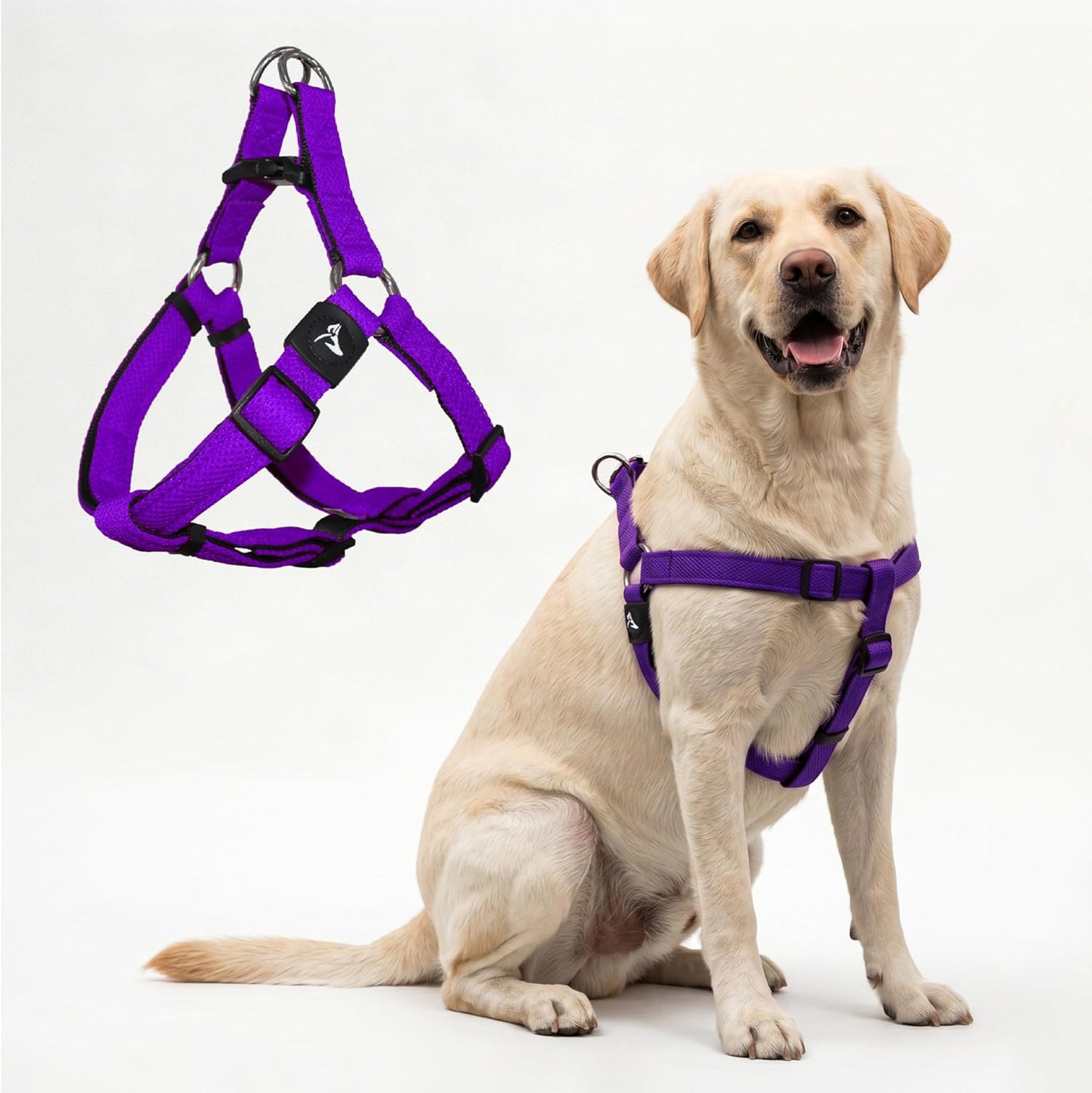 Kruz Pet no-pull dog harness front view in Amethyst