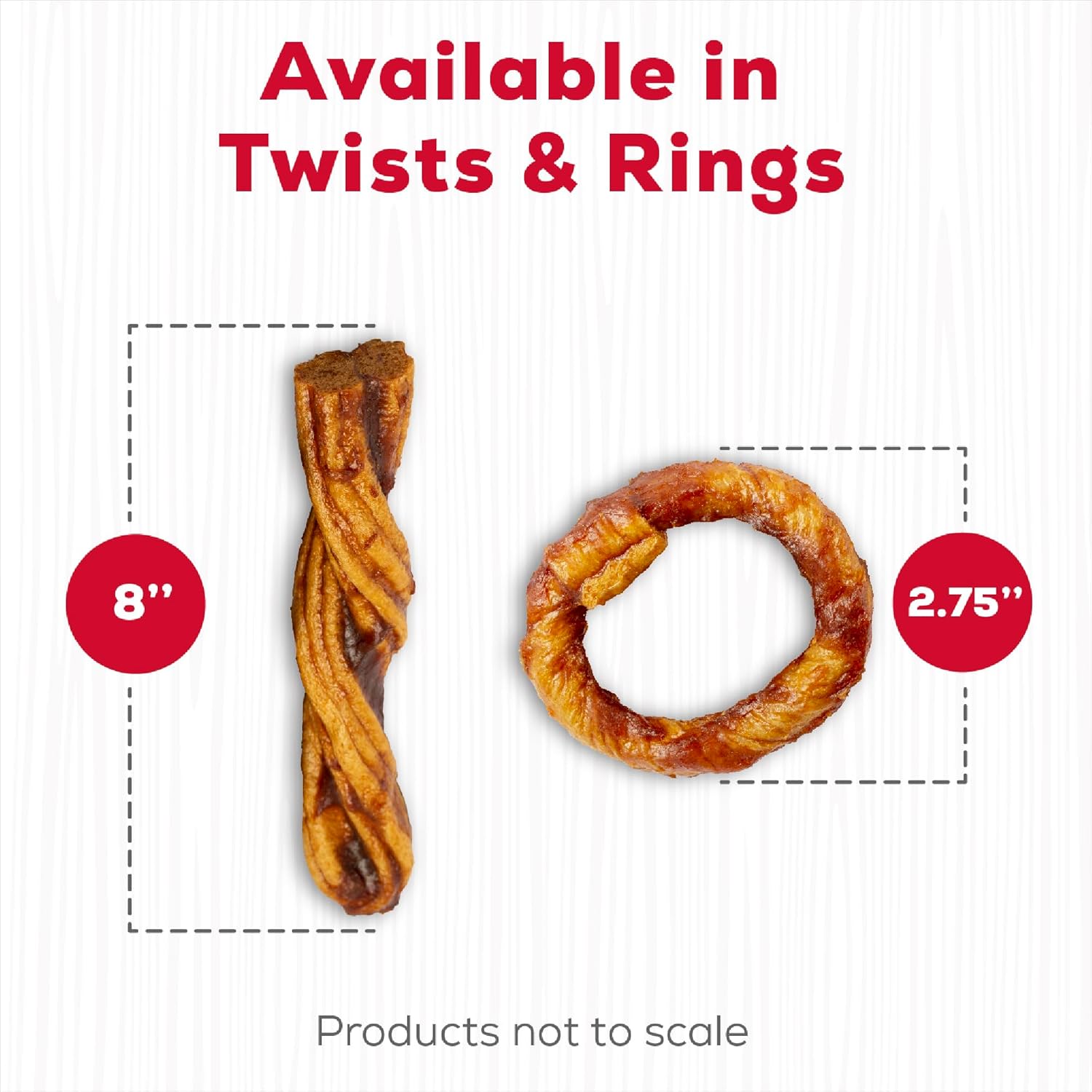 Gluten free 7 count beef rings dog treats for dental health