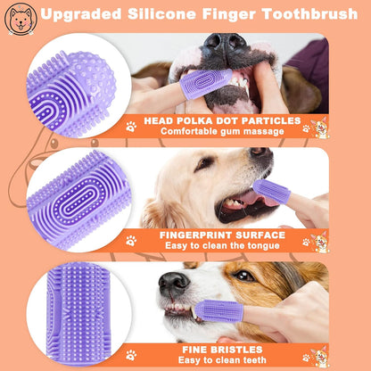 Close up of soft silicone bristles on Yueyuejia dog toothbrush