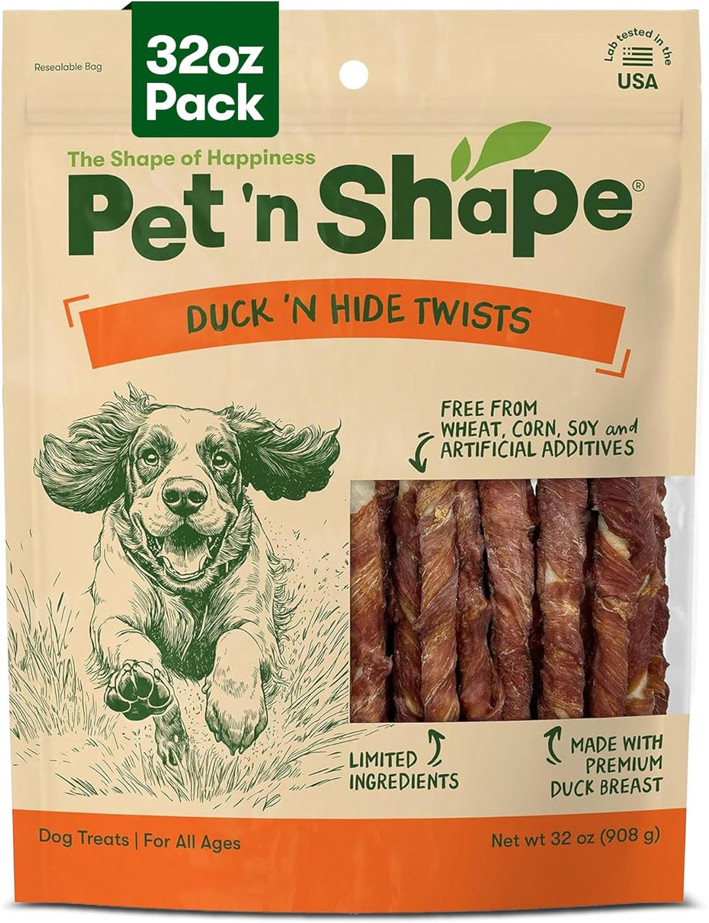 Pet 'n Shape Duck 'n Hide Twist - Duck Wrapped Rawhide Natural Dog Treats, Large, 6 Count - Image 10