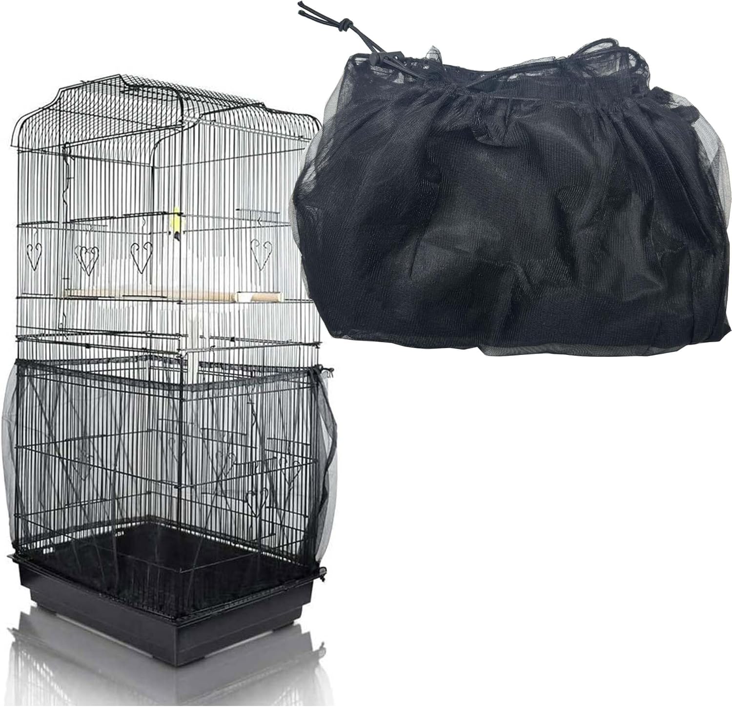 Allazone large size white mesh netting dimensions and fitment view