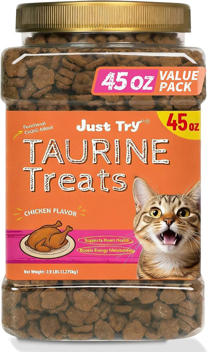 Just Try 16 OZ Taurine Treats with Coenzyme Q10 for Cats - Coq10 & Taurine for Cat to Support Feline Heart Health - Chicken Flavored Chews - Vitamins Snacks Treats - Image 10