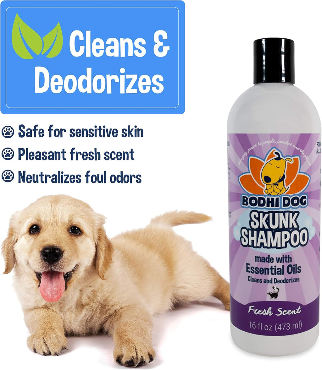 Professional strength pet skunk smell neutralizer bottle close up