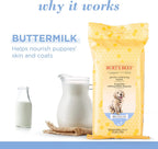 Hypoallergenic dog grooming wipes with buttermilk and honey ingredients
