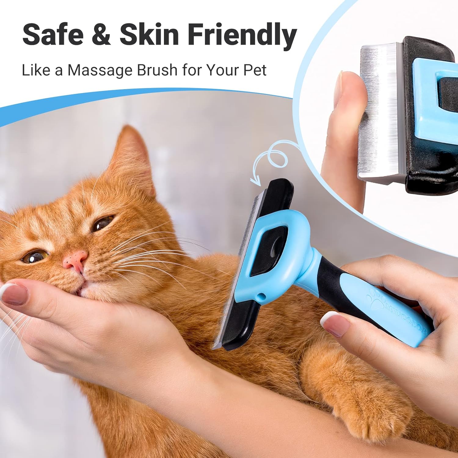 Miu Color grooming tool being used on long hair pet