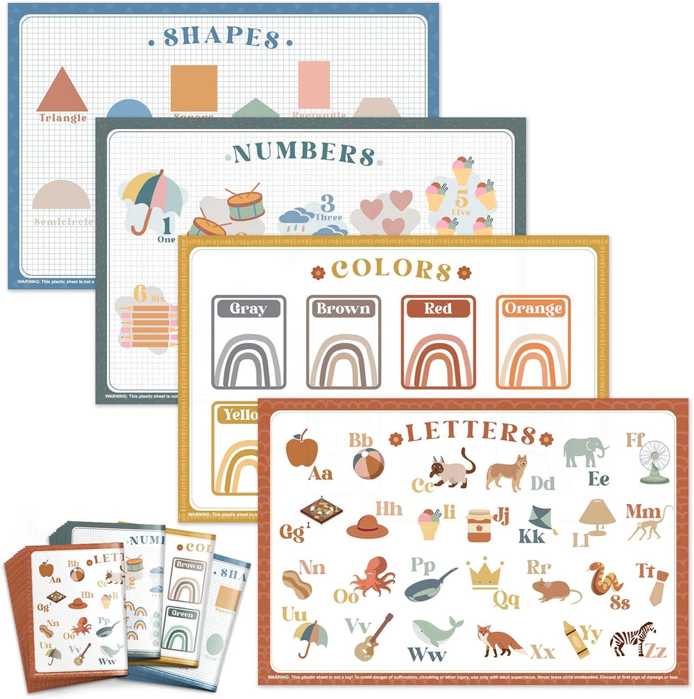Babebay disposable placemats for baby forty pack front view on dining table