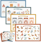 Babebay disposable placemats for baby forty pack front view on dining table